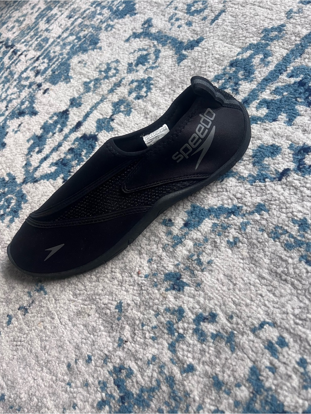 Speedo Black Slip-On Aqua Shoe with Reflective Logo
